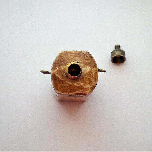 Vintage Solid Brass Camel Bone Perfume Scent Bottle Flakon Made In India - Picture 5 of 5